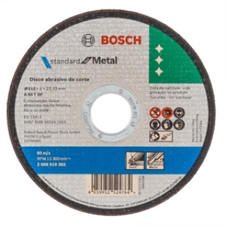 Disco de Corte Inox 4.5 (115x1,0x22,23mm) Bosch Material de Construção Votorantim Pedra Votorantim Churrasqueiras Votorantim Ferro Votorantim